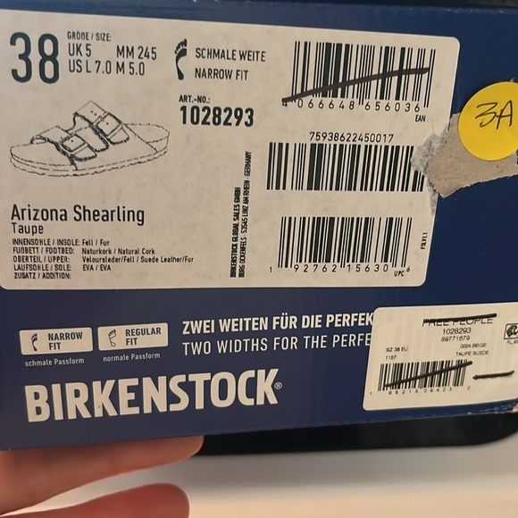 Birkenstock Arizona Shearling Suede Leather Sandal Size 7 New in Box - Picture 15 of 15